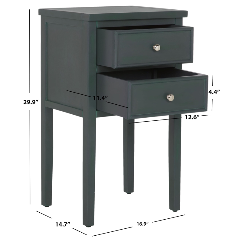 Safavieh Toby Wood Accent Table with Storage Drawers in Teal