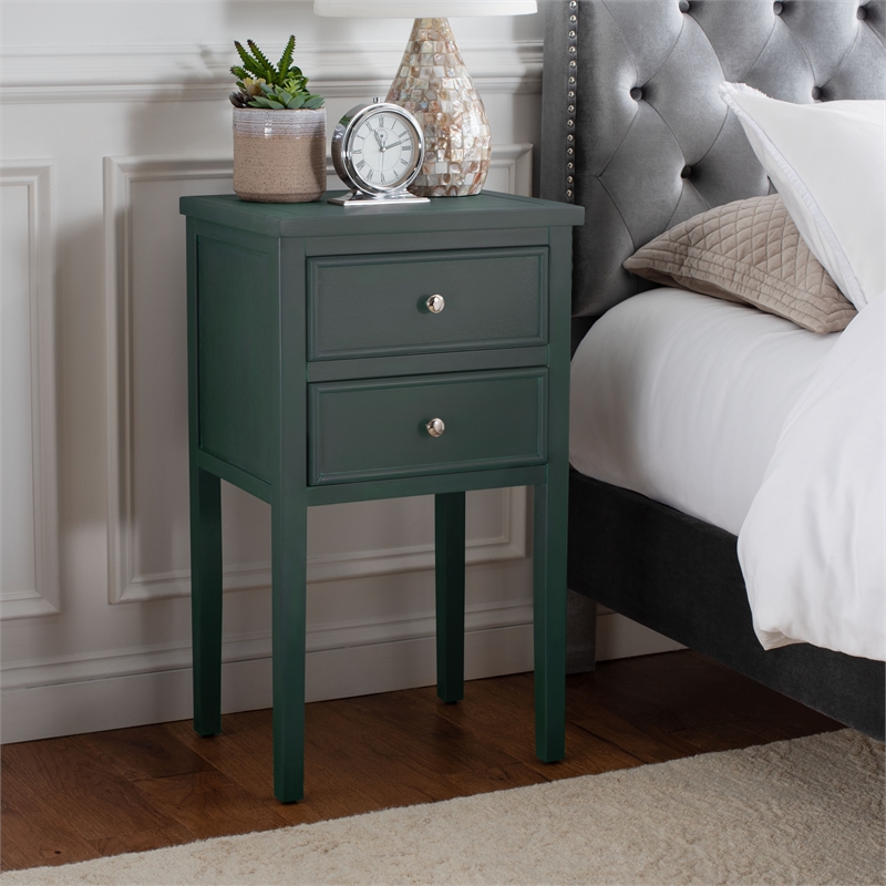 Safavieh Toby Wood Accent Table with Storage Drawers in Teal