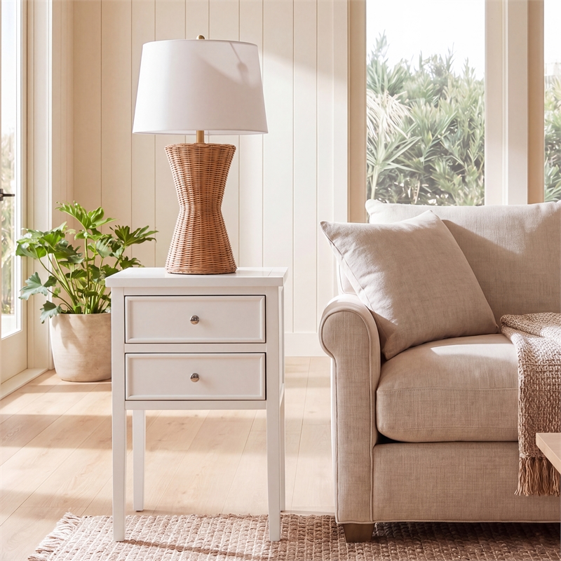 Safavieh Toby Wood Accent Table with Storage Drawers in White