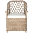Safavieh Maluku Rattan Frame Arm Chair in Natural
