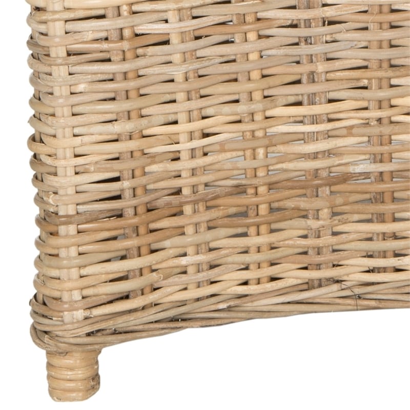 Safavieh Natuna Rattan Arm Chair in Natural/Soft Gray
