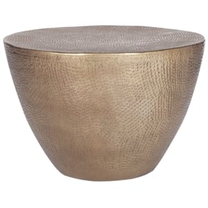 Safavieh Myrtis Round Metal Accent Coffee Table in Brass