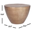 Safavieh Myrtis Round Metal Accent Coffee Table in Brass