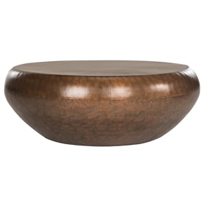 Safavieh Patience Round Metal Accent Coffee Table in Copper