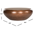 Safavieh Patience Round Metal Accent Coffee Table in Copper