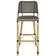 Safavieh Deltana PE Wicker and Aluminum Bar Stool in Brown