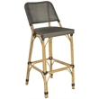 Safavieh Deltana PE Wicker and Aluminum Bar Stool in Brown