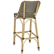 Safavieh Deltana PE Wicker and Aluminum Bar Stool in Brown