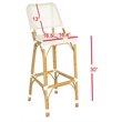 Safavieh Deltana PE Wicker and Aluminum Bar Stool in Beige