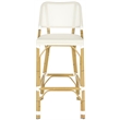 Safavieh Deltana PE Wicker and Aluminum Bar Stool in Beige