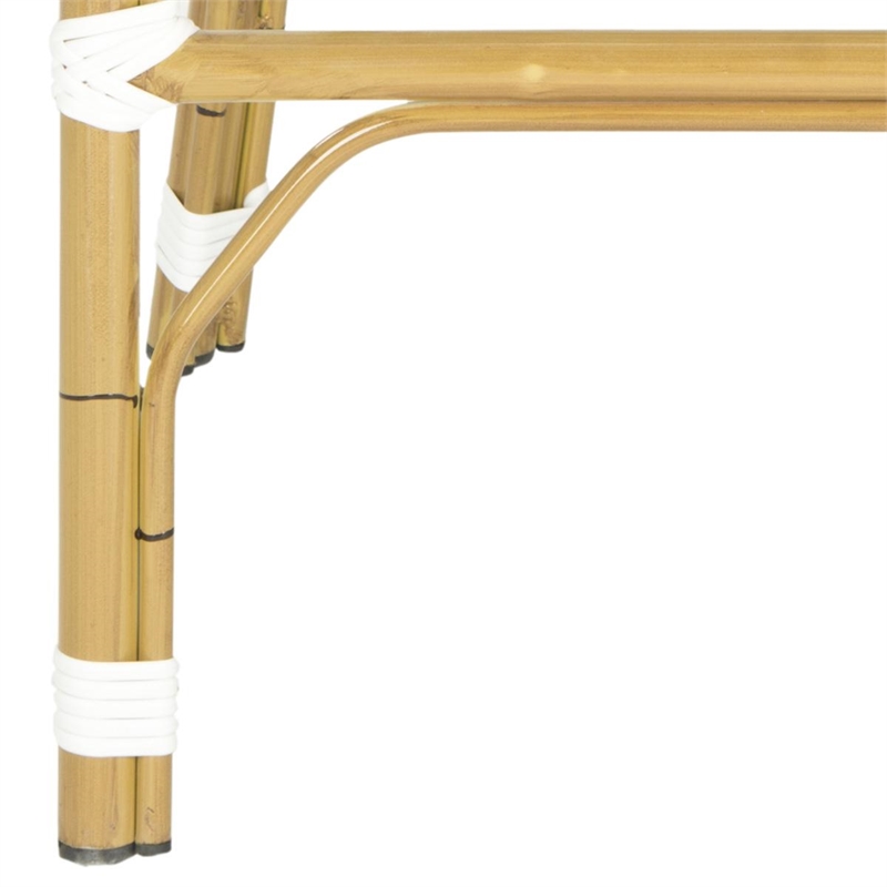 Safavieh Deltana PE Wicker and Aluminum Bar Stool in Beige