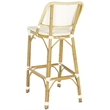 Safavieh Deltana PE Wicker and Aluminum Bar Stool in Beige