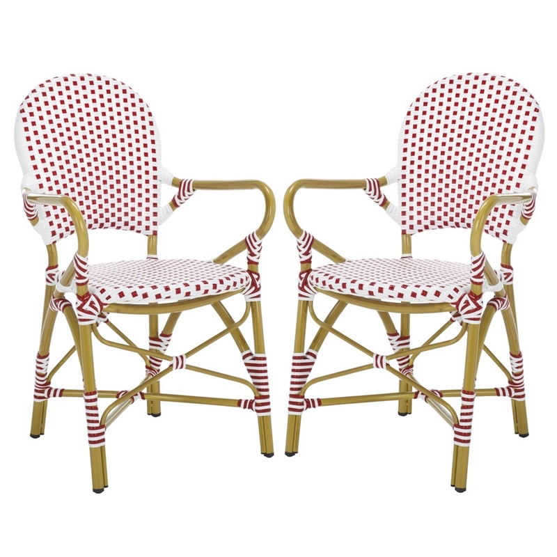 Safavieh Hooper Indoor-Outdoor Stacking Armchair in Red/White