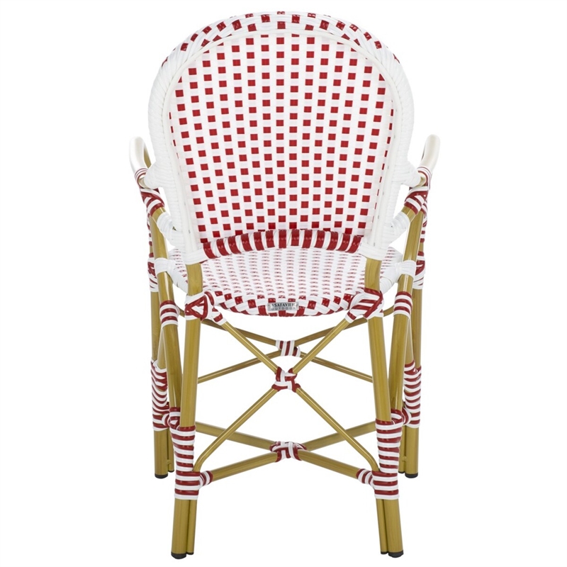 Safavieh Hooper Indoor-Outdoor Stacking Armchair in Red/White