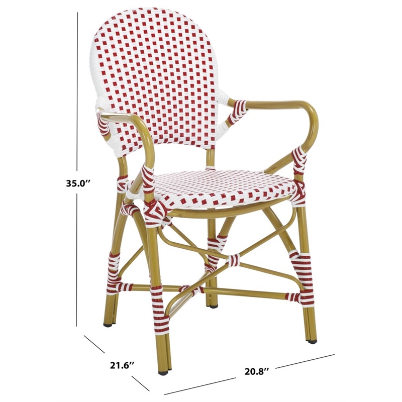 Safavieh Hooper Indoor-Outdoor Stacking Armchair in Red/White