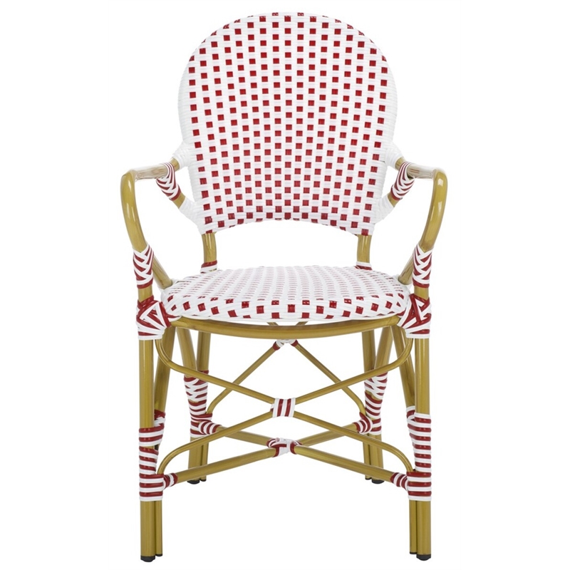 Safavieh Hooper Indoor-Outdoor Stacking Armchair in Red/White