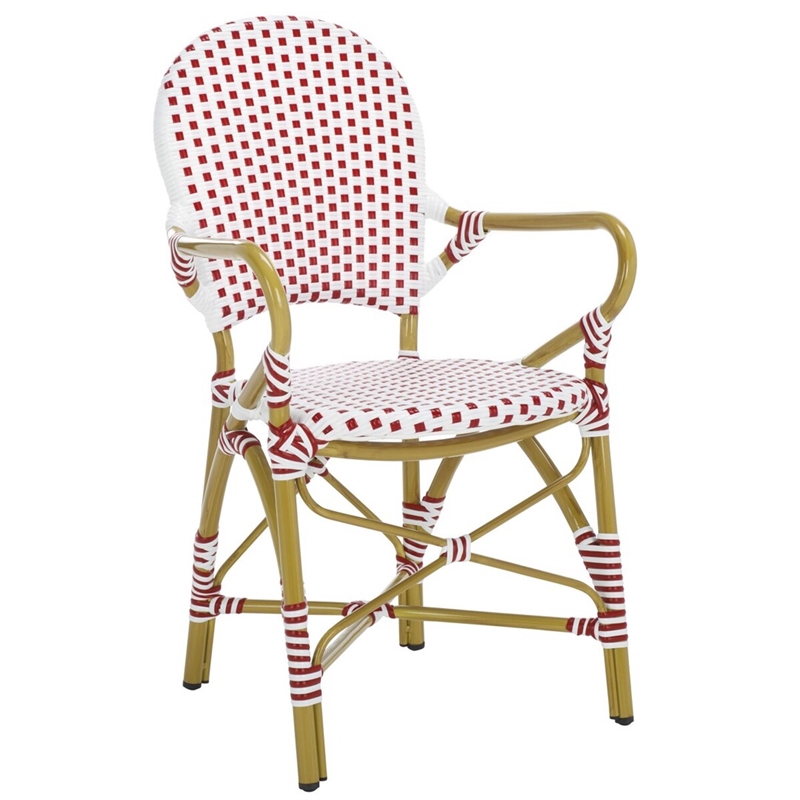 Safavieh Hooper Indoor-Outdoor Stacking Armchair in Red/White