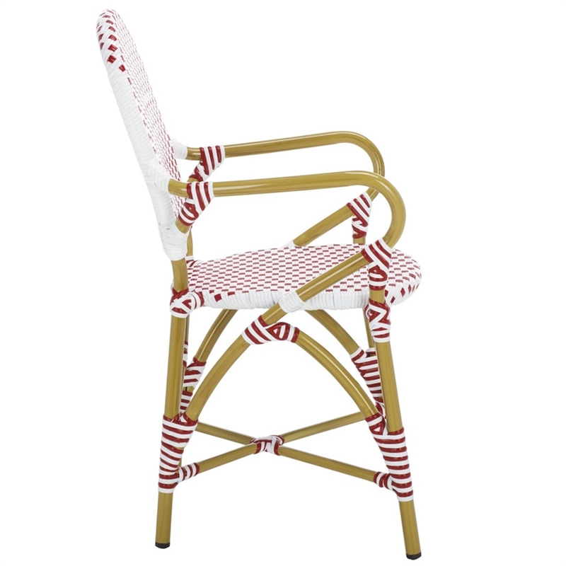 Safavieh Hooper Indoor-Outdoor Stacking Armchair in Red/White