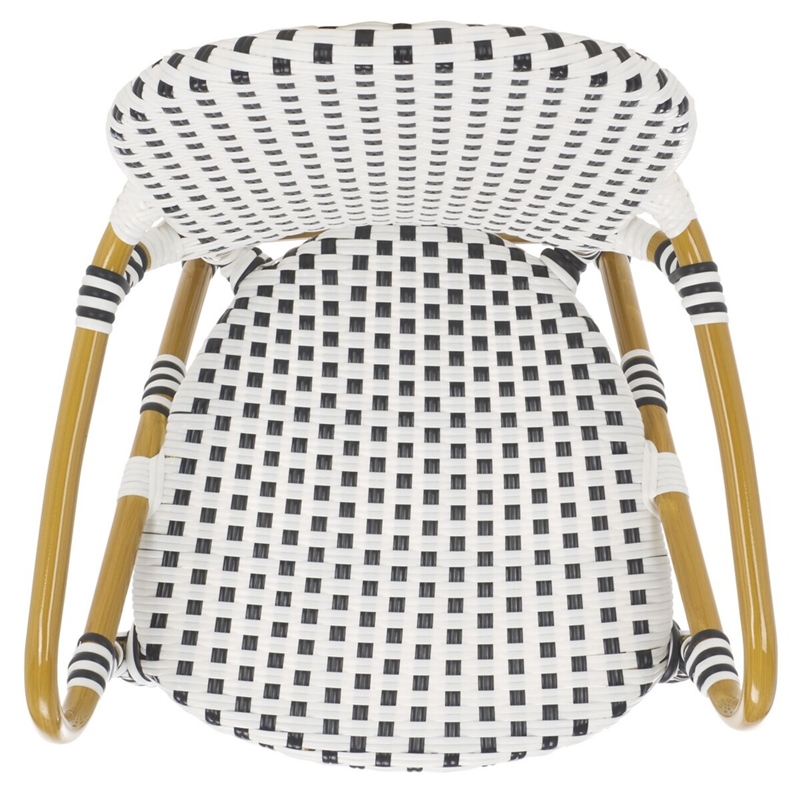 Safavieh Hooper Indoor-Outdoor Stacking Armchair in Black/White