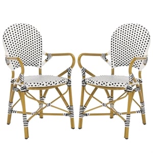 Safavieh Hooper Indoor-Outdoor Stacking Armchair in Black/White
