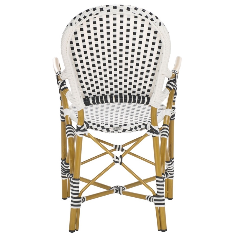 Safavieh Hooper Indoor-Outdoor Stacking Armchair in Black/White