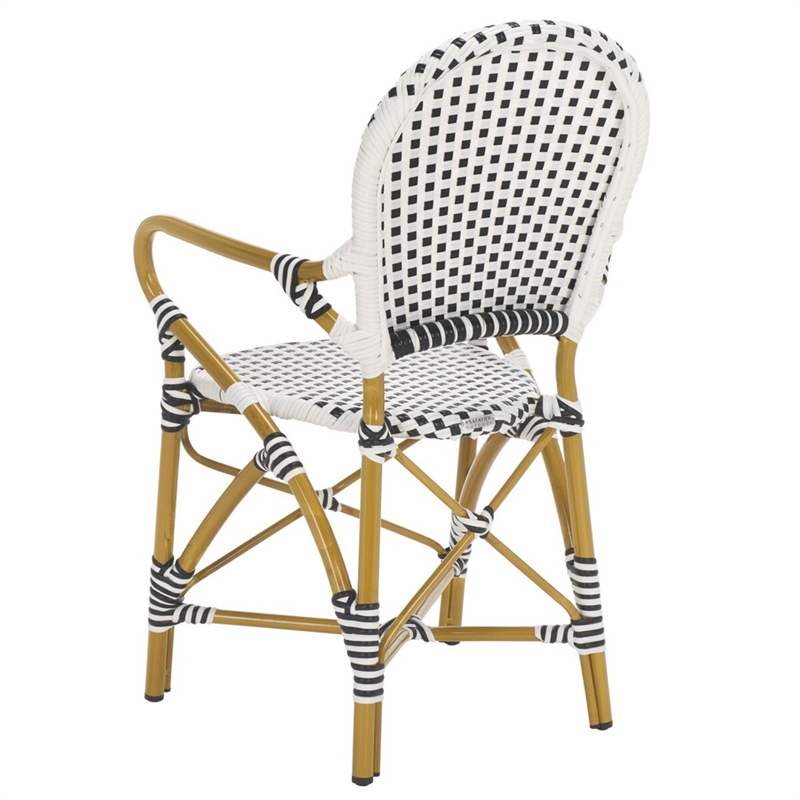 Safavieh Hooper Indoor-Outdoor Stacking Armchair in Black/White