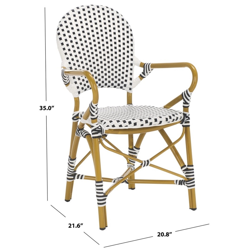 Safavieh Hooper Indoor-Outdoor Stacking Armchair in Black/White