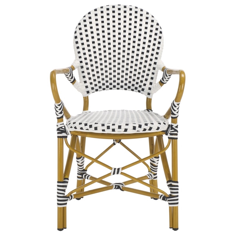 Safavieh Hooper Indoor-Outdoor Stacking Armchair in Black/White