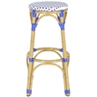 Safavieh Kipnuk Outdoor-Indoor PE Rattan Stool in Blue and White