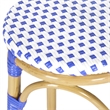 Safavieh Kipnuk Outdoor-Indoor PE Rattan Stool in Blue and White