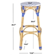 Safavieh Kipnuk Outdoor-Indoor PE Rattan Stool in Blue and White