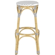 Safavieh Kipnuk Outdoor-Indoor PE Rattan Stool in Gray and White