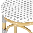 Safavieh Kipnuk Outdoor-Indoor PE Rattan Stool in Gray and White