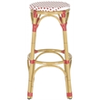 Safavieh Kipnuk Outdoor-Indoor PE Rattan Stool in Red and White