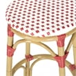 Safavieh Kipnuk Outdoor-Indoor PE Rattan Stool in Red and White
