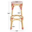 Safavieh Kipnuk Outdoor-Indoor PE Rattan Stool in Red and White