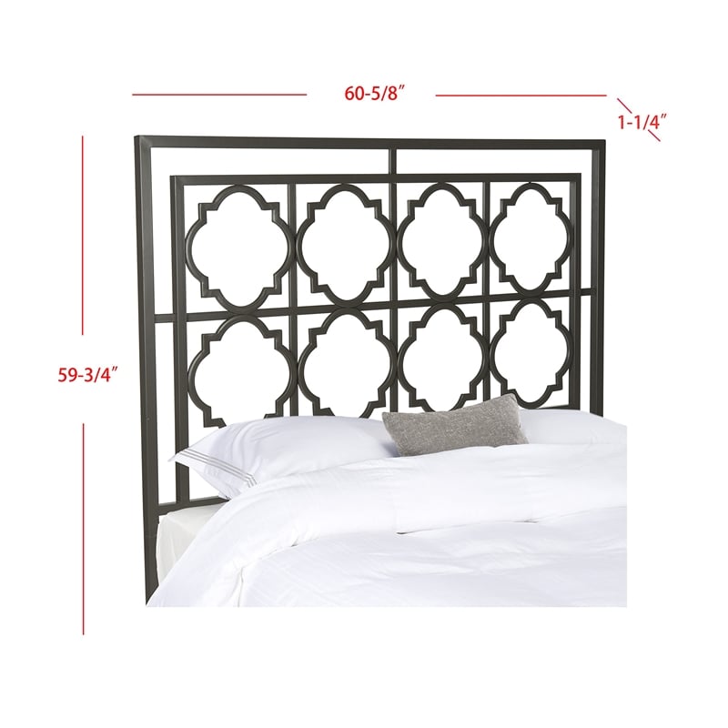 Safavieh Silva King Metal Headboard in Gunmetal