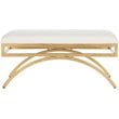 Safavieh Moon Arc Faux Leather Bench in Light Beige and Gold