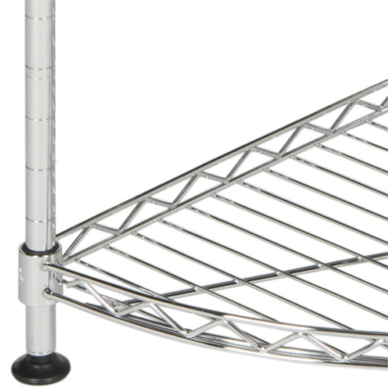 Safavieh Damaris 4 Shelf Corner Steel Rack in Chrome