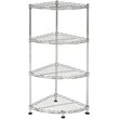 Safavieh Damaris 4 Shelf Corner Steel Rack in Chrome