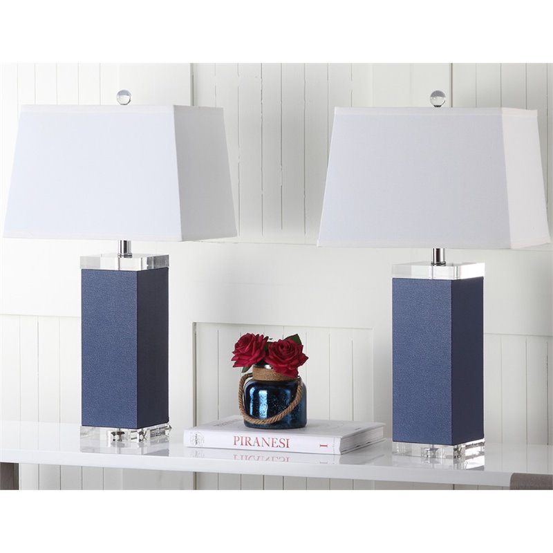 navy and silver table lamp