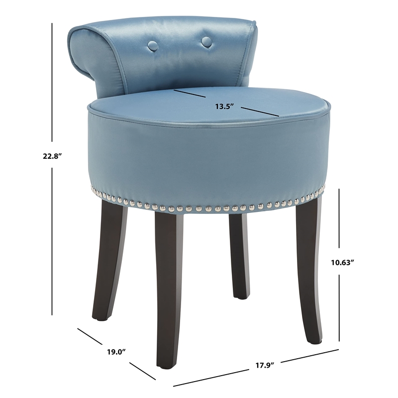 safavieh georgia wood vanity stool in teal