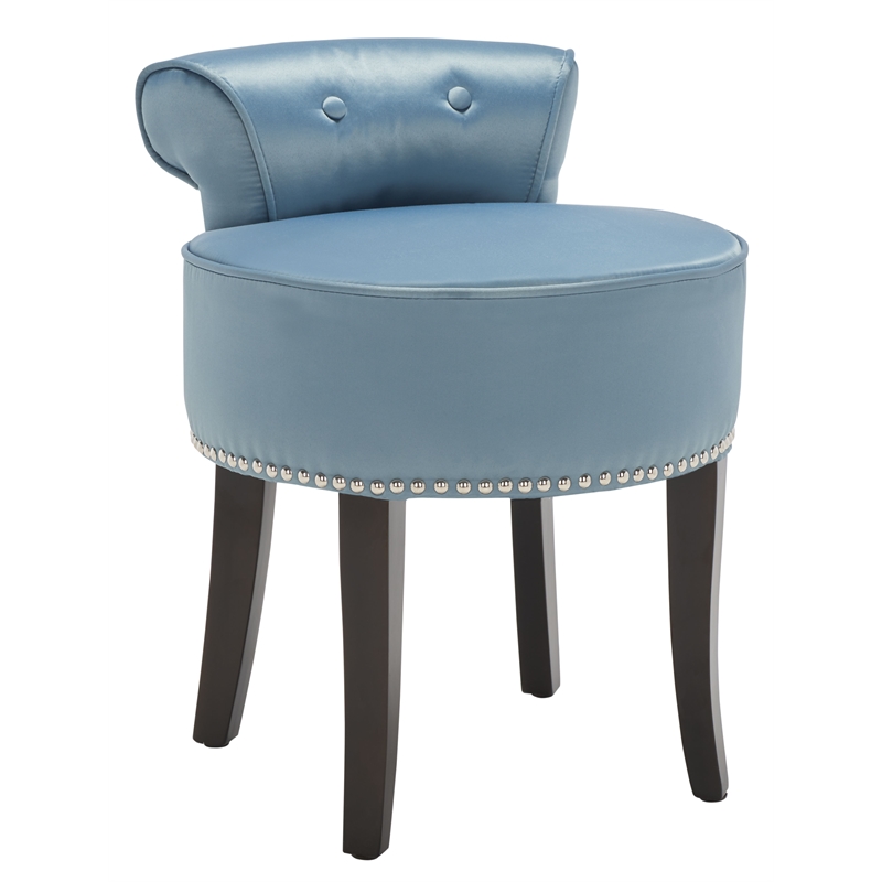 safavieh georgia wood vanity stool in teal
