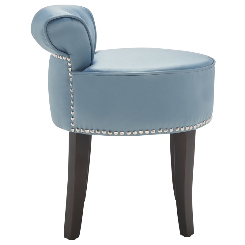 safavieh georgia wood vanity stool in teal