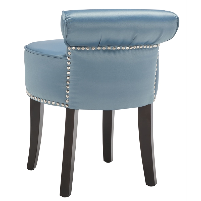 safavieh georgia wood vanity stool in teal