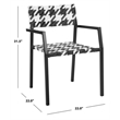 Safavieh Halden Aluminum and PE Wicker Seat Arm Chair in White/Black