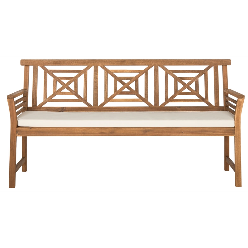 Safavieh Del Mar 3 Seat Bench in Natural /Beige