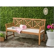Safavieh Del Mar 3 Seat Bench in Natural /Beige