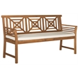 Safavieh Del Mar 3 Seat Bench in Natural /Beige