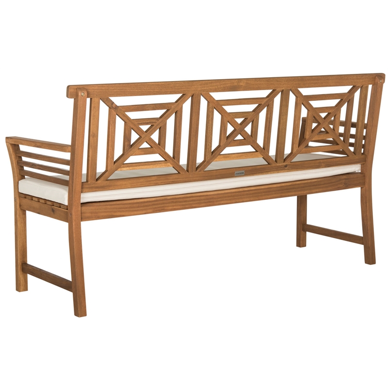 Safavieh Del Mar 3 Seat Bench in Natural /Beige